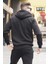Siyah Kapüşonlu Regular Fit Erkek Sweatshirt 6033 2