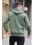 Haki Yeşili Kapüşonlu Regular Fit Erkek Sweatshirt 6033 2