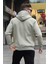 Mint Yeşili Kapüşonlu Regular Fit Erkek Sweatshirt 6033 2