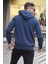 Lacivert Kapüşonlu Regular Fit Erkek Sweatshirt 6033 2