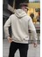 Bej Kapüşonlu Regular Fit Erkek Sweatshirt 6033 2