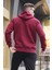 Bordo Kapüşonlu Regular Fit Erkek Sweatshirt 6033 2