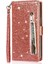 IPhone 13 Pro Için Fermuar Cep Durumda Pu Deri Bilek Kayışı Glitter Cüzdan (Yurt Dışından) 3