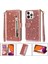 IPhone 13 Için Fermuar Cep Durumda Pro Max Pu Deri Glitter Cüzdan Kılıf (Yurt Dışından) 1