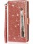 IPhone 13 Için Fermuar Cep Durumda Pro Max Pu Deri Glitter Cüzdan Kılıf (Yurt Dışından) 4