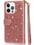 IPhone 13 Için Fermuar Cep Durumda Pro Max Pu Deri Glitter Cüzdan Kılıf (Yurt Dışından) 5
