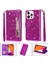 IPhone 13 Için Fermuar Cep Durumda Pro Max Pu Deri Glitter Cüzdan Kılıf (Yurt Dışından) 1