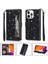 IPhone 13 Pro Için Fermuar Cep Durumda Pu Deri Bilek Kayışı Glitter Cüzdan (Yurt Dışından) 1
