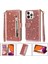IPhone 13 Için Fermuar Cep Durumda Pro Max Pu Deri Glitter Cüzdan Kılıf (Yurt Dışından) 1