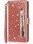IPhone 13 Için Fermuar Cep Durumda Pro Max Pu Deri Glitter Cüzdan Kılıf (Yurt Dışından) 3