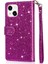 IPhone 13 Mini Manyetik Kapatma Glitter Cüzdan Pu Için Fermuarlı Cebi Durumda (Yurt Dışından) 5