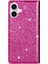 IPhone 16 Için Glitter Flip Case Artı Pu Deri Kart Tutucu Manyetik Kapak (Yurt Dışından) 5