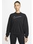 Training Plus Essential Get Fit Dri Fit Graphic Crew Black Oversized Bol Kesim Kadın Sweatshirt Siyah 1