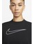Training Plus Essential Get Fit Dri Fit Graphic Crew Black Oversized Bol Kesim Kadın Sweatshirt Siyah 3