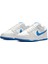 Dunk Low Retro Leather Erkek Sneaker Hakiki Deri Beyaz Mavi Swoosh Spor Ayakkabı 3