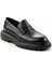 Siyah Antik Hakiki Deri Erkek Loafer Ayakkabı E01401092041 3