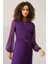 Kolları Şifon Ponte A-Line Elbise ( S-4xl) 3