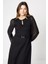 Kolları Şifon Ponte A-Line Elbise ( S-4xl) 3
