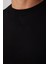 Unisex Relax Fit Rahat Kesim Pamuklu Basic Siyah Bisiklet Yaka Sweatshirt 4
