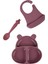 Silikon Beslenme Seti Huppo, Hamham, Bibsy Velvet Purple -Bordo 1