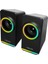 MD-182 2.0 Siyah Full Rgb LED Işıklı Multimedia Speaker USB Gaming Oyuncu Speaker Hoparlör 2