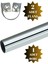Metal Yuvarlak Krom Askı Borusu Mobilya Askı Borusu (2 Adet Flanş 1 Adet Boru) (Metal Yuvarlak Çap:25 mm) 1
