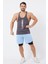 Erkek Spor Atleti Ince Askılı | Füme | Stringer | Workout Tanktop | 2