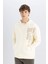 Boxy Fit Kapüşonlu Baskılı Kanguru Cepli Sweatshirt C7050AX24AU 3