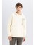 Boxy Fit Kapüşonlu Baskılı Kanguru Cepli Sweatshirt C7050AX24AU 4