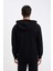 Siyah Relax Fit Kapüşonlu Waffle Baskılı Cepli Fermuarlı Sweatshirt D2629AX24AU 5