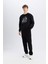 Batman Boxy Fit Bisiklet Yaka Baskılı Kalın Sweatshirt C6531AX24AU 2