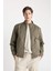 Su İtici Slim Fit Mont Ceket Dar Kesim Dik Yaka Fermuarlı Cepli Astarlı Mevsimlik Hafif İnce D1238AX24WN 4