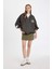 Oversize Geniş Kalıp Kapüşonlu Sırt Baskılı Kanguru Cepli Kalın Kumaş Fermuarlı Sweatshirt D6754AX24WN 4