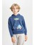 Erkek Çocuk Sonic the Hedgehog Kapüşonlu Sırt Baskılı Sweatshirt C4520A824AU 3