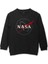 Nasa Logosu Siyah Kırmızı Uzay Cosmos Baskılı Çocuk Sweatshirt Siyah Sweat 1