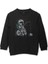 Uzayda Olta Atan Astronot Cosmos Uzay Gezegen Baskılı Çocuk Sweatshirt Siyah Sweat 1