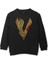 Vikingler Logo Vikings Altın Sarısı Baskılı Çocuk Sweatshirt Siyah Sweat 1