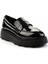 Siyah Rugan Kadın Loafer Ayakkabı K01327241008 3