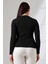Ruvi Kadın U Yaka Patlı Uzun Kollu Penye Bluz & Body & Tshirt & Tişört - Siyah 5