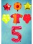 Taraftar Sarı Kırmızı Doğum Günü Balon Seti Yaş-5 1