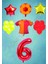 Taraftar Sarı Kırmızı Doğum Günü Balon Seti Yaş-6 1