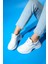 Crown Beyaz Gri Bağcıklı Kadın Kalın Taban Spor Sneakers 3
