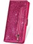 IPhone 11 Için Fermuarlı Cebi Durumda Pu Deri Manyetik Kapatma Glitter (Yurt Dışından) 5