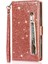 IPhone 16 Için Fermuar Cep Durumda Pro Max Pu Deri Glitter Cüzdan Kılıf (Yurt Dışından) 2