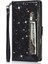 IPhone 16 Için Fermuar Cep Durumda Pro Max Pu Deri Glitter Cüzdan Kılıf (Yurt Dışından) 5
