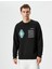 Slogan Baskılı Sweatshirt Bisiklet Yaka Uzun Kollu 3