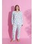 Mevsimlik Uzun Kollu V Yaka Büyük Beden Pijama Takım 1
