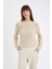 Regular Fit Bisiklet Yaka Simli Kumaş Triko Kazak D0405AX24WN 3