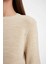 Regular Fit Bisiklet Yaka Simli Kumaş Triko Kazak D0405AX24WN 4