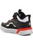 1726-F Siyah-Beyaz-Kırmızı Çocuk Bilek Boy Sneaker 4